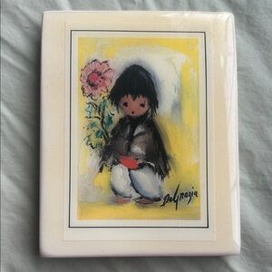 Marika Black and Cream Art Tile